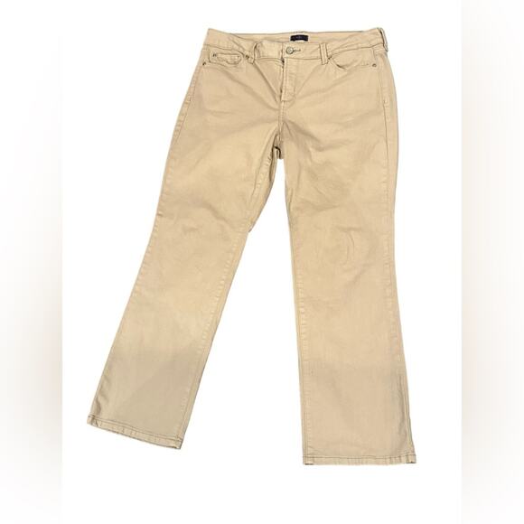 NYDJ Denim - NYDJ Womens Size 12/34 Petite with 28" Inseam Khaki Classic Jeans Lift and Tuck
